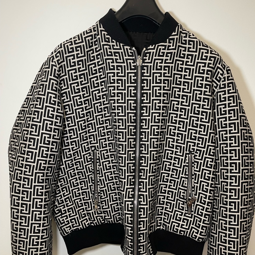 BALMAIN Men’s Monogram Reversible Bomber Large